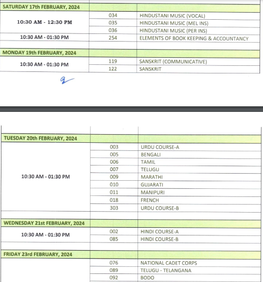 CBSE Class 10 Date Sheet 2024 PDF Download Here