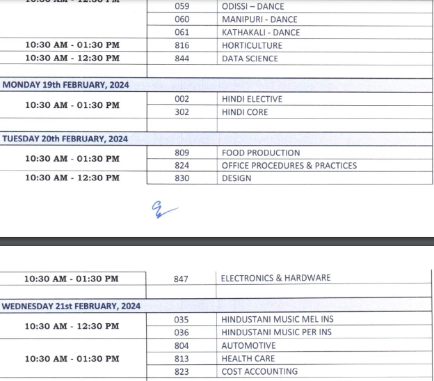 CBSE Class 12 Date Sheet 2024 PDF Download (Practical Exam Time Table)