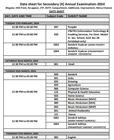 HBSE Date Sheet 2026 Class 10, Official HBSE Date Sheet 2026 Class 10, HBSE 10th Date Sheet 2026 for Supplementary Exams, HBSE Class 10th Date Sheet 2026, 10th Date Sheet 2026 HBSE, HBSE 10th Date Sheet 2026 Official, How to Download the HBSE Date Sheet 2026 Class 10