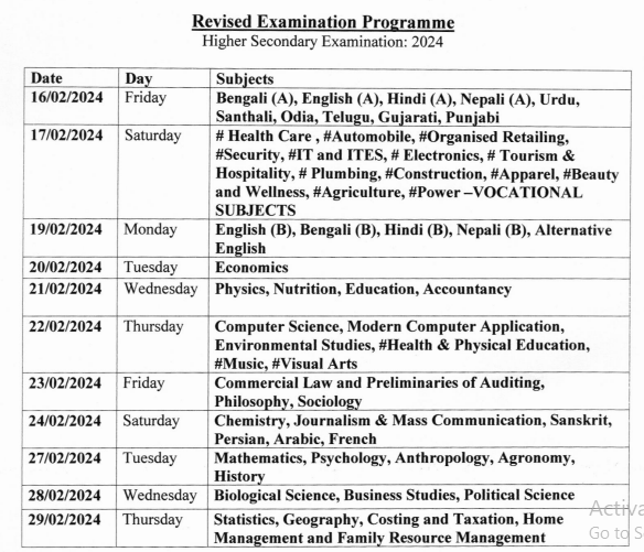 HS Exam Routine 2024 West Bengal Board, West Bengal Board HS Exam Routine 2024, HS Exam Routine Date 2024, HS Exam Routine 2024 West Bengal Board for Compartment, Download the HS Exam Routine 2024 West Bengal Board, 2024 HS Exam Routine West Bengal Board, Year-Wise HS Exam Routine 2024 West Bengal Board