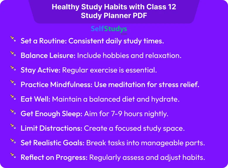 Study planner class 12 pdf download