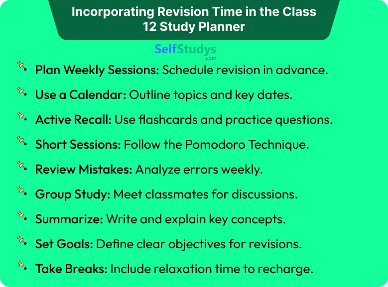 Study planner class 12 maths