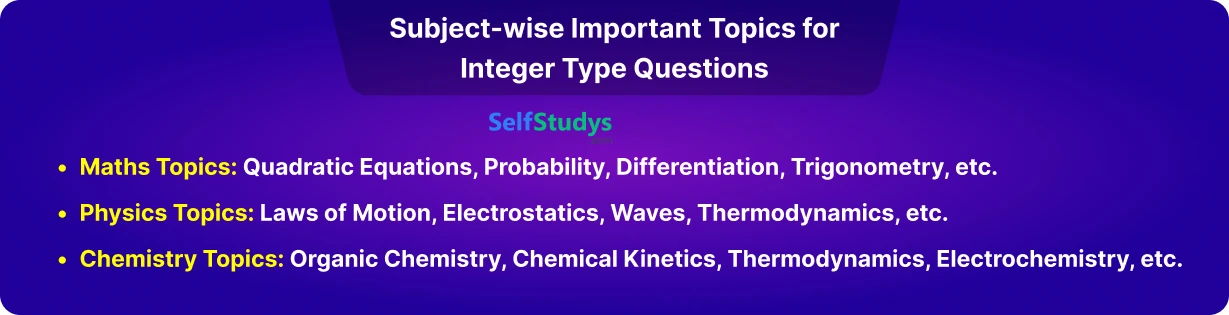 JEE main integer type questions instructions