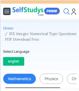 download Hyperbola pdf for jee Integer type questions