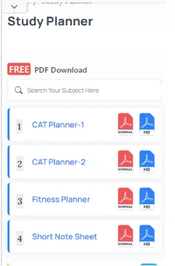 Study Planner PDF for CAT exam 
