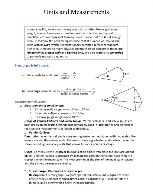 Physics Formulas for NEET