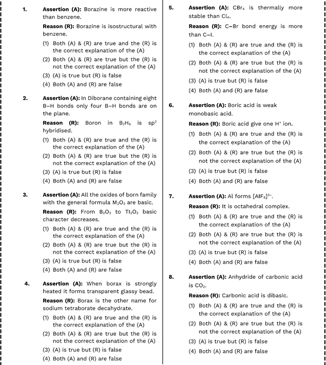 NEET assertion and reason questions with answers PDF download