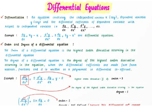 Differential Equations Formulas