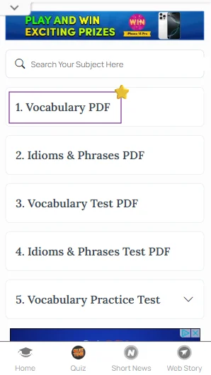 Vocabulary words for CAT exam PDF download