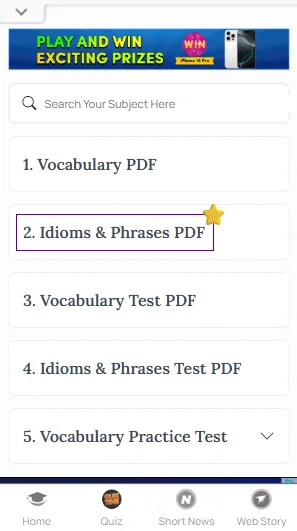 CAT Idioms and Phrases​ PDF