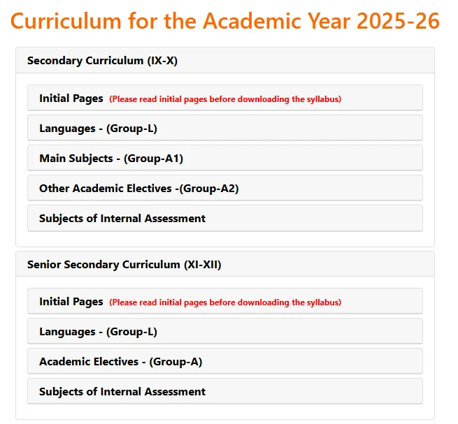 download the Subject Wise CBSE New Syllabus 2025-26