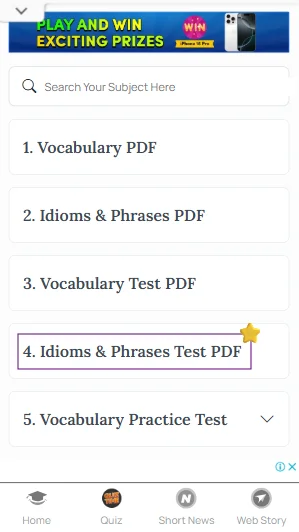 cat idioms and phrases​ test