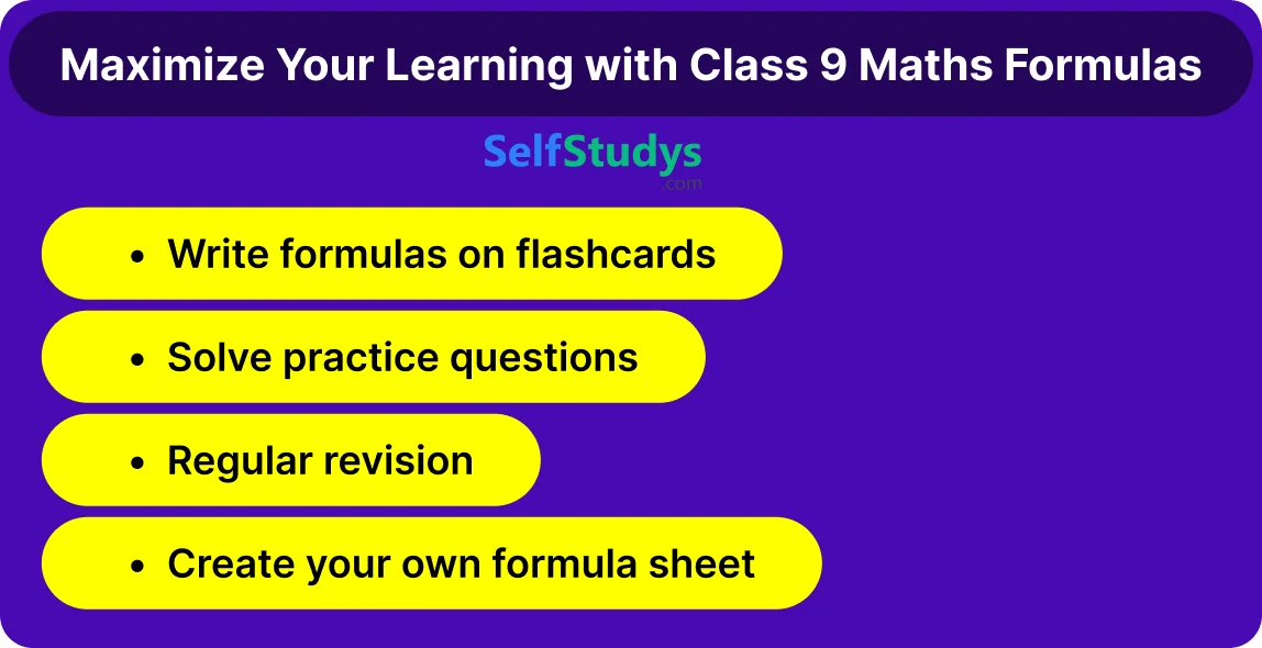 all Maths formulas for class 9 CBSE PDF