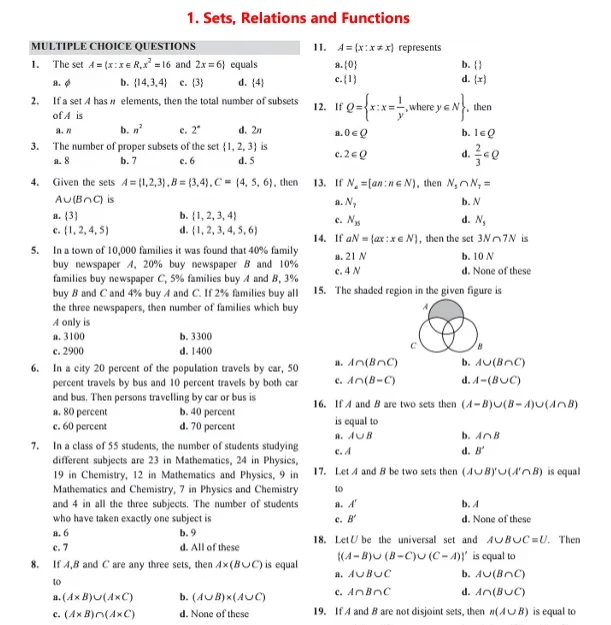 NDA Maths Important Questions