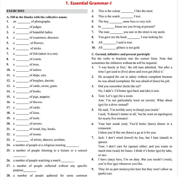 English Grammer NDA Important Questions PDF