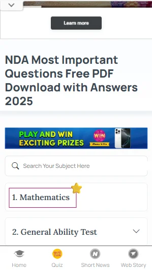 Permutation and Combination NDA important questions and answers PDF