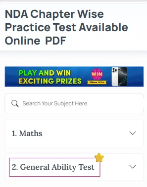 Static GK practice test for NDA