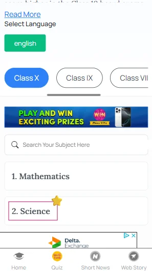 class 10 Science formulas chapter wise