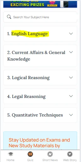 CLAT English Language practice test
