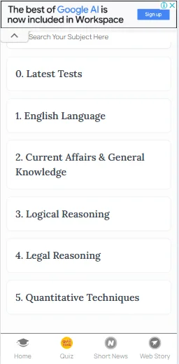 CLAT Current Affairs & General Knowledge mock test online free​