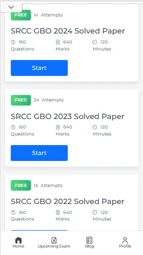 SRCC GBO previous year papers with solutions