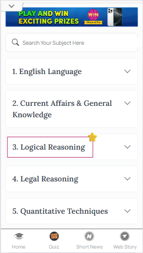 CLAT Logical Reasoning practice test with answers