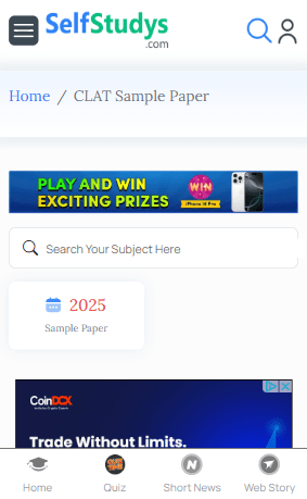 CLAT sample paper 2025 PDF download​