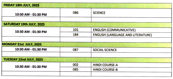 CBSE 10th 12th Supplementary Exam Schedule PDF, CBSE Compartment Exam Date Sheet 2025