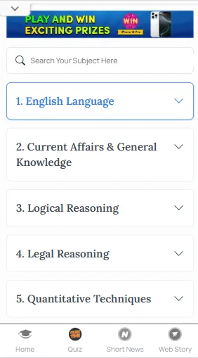 CLAT Vocabulary practice test with answers