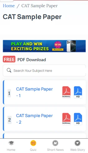 CAT sample paper PDF​
