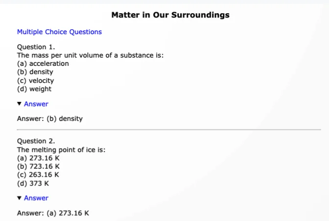 CBSE Class 9 MCQ Questions for Science