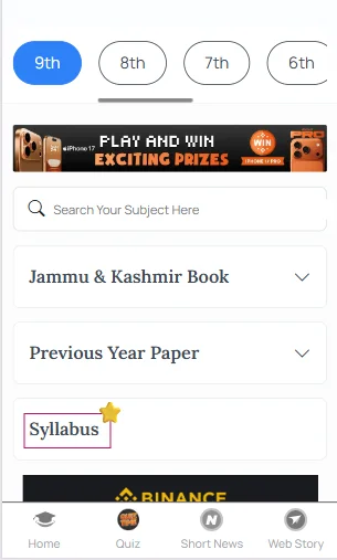 latest syllabus of Class 11th JKBOSE