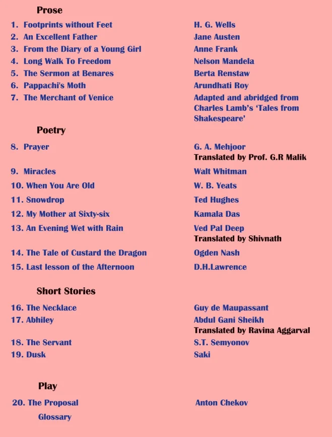 JKBOSE Class 10th General English Syllabus