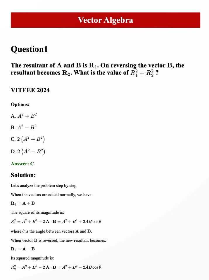Physics VITEEE Previous Year Questions Chapter wise