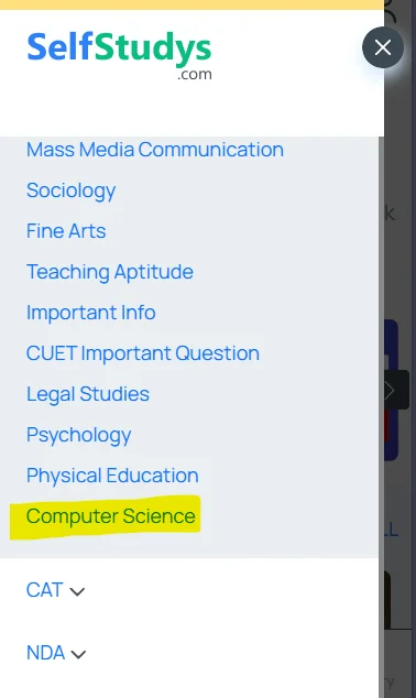 CUET Computer Science MCQs with answers