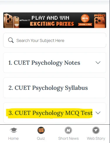 CUET Therapeutic Approaches MCQ questions