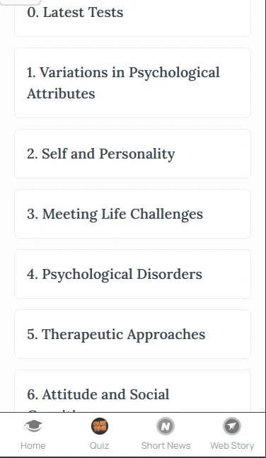 CUET Therapeutic Approaches MCQs online test