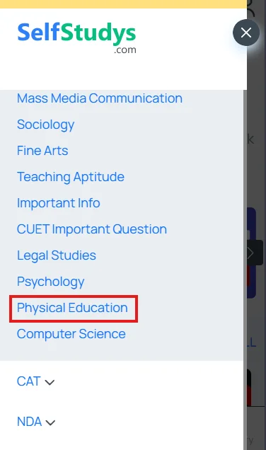 CUET Physical Education MCQs with answers