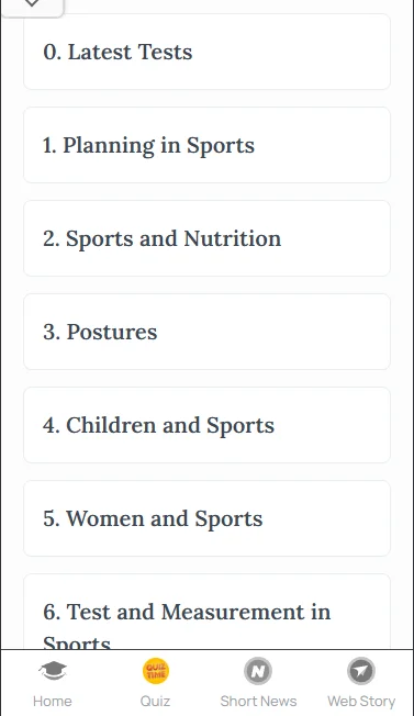 CUET Physical Education MCQ online test