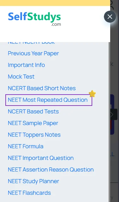 most repeated questions in NEET