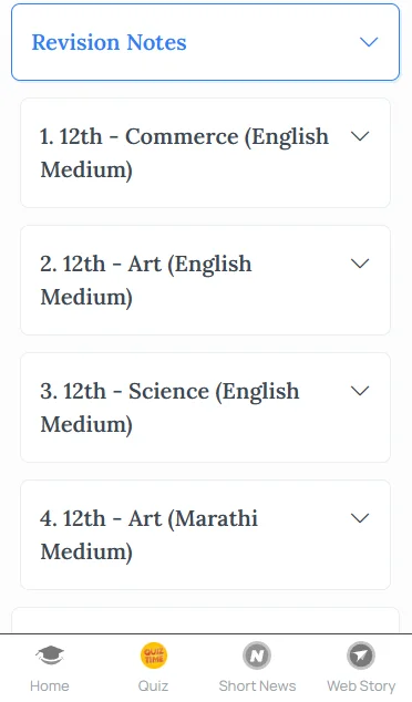 Maharashtra Board Class 12 revision notes PDF