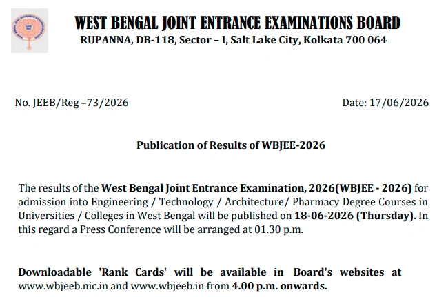 WBJEE Result 2026