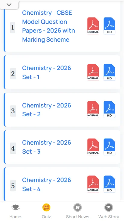 CBSE sample paper 2026-27 Class 12 Chemistry