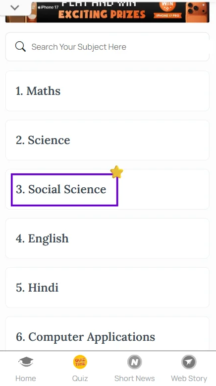 CBSE sample paper 2027 Class 9 Social Science