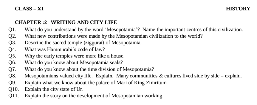 Class 11 worksheets
