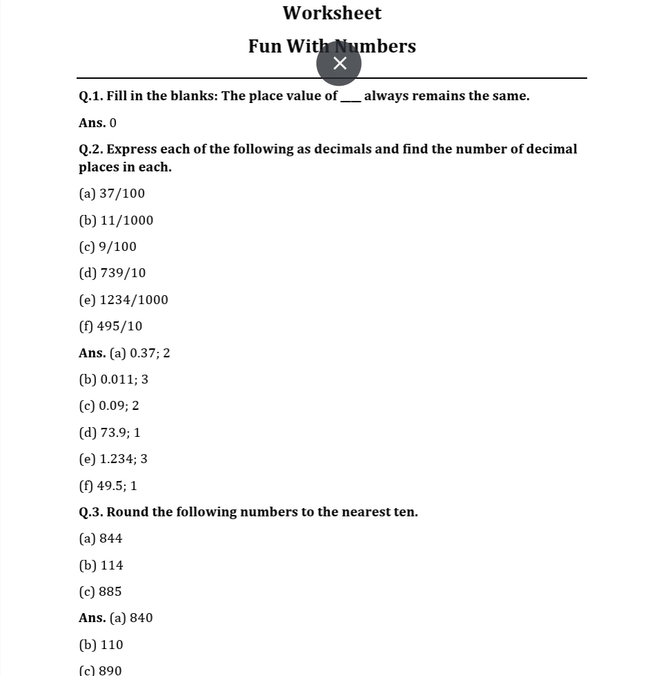 CBSE worksheets for Class 1 to 12 2027