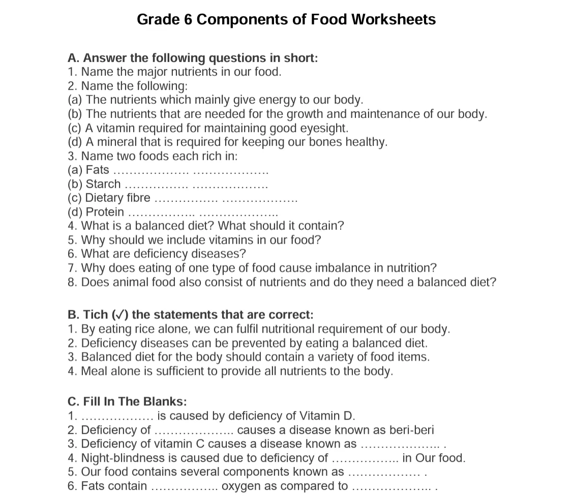 worksheets for kids