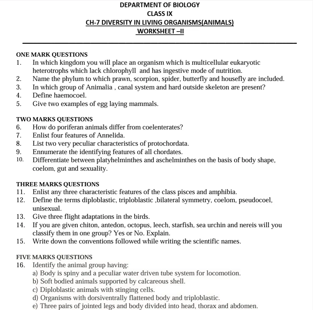 CBSE worksheets PDF download