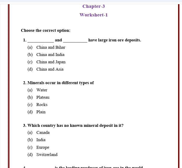 worksheets for Class 8