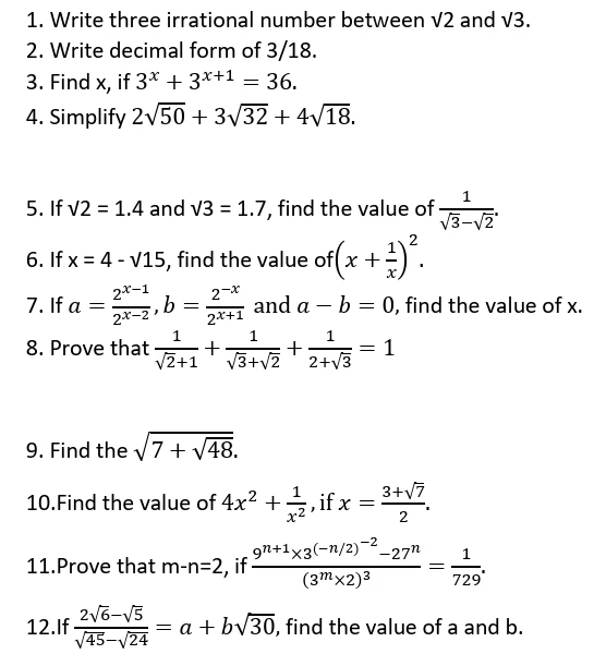 CBSE Class 9 Maths worksheets 2027